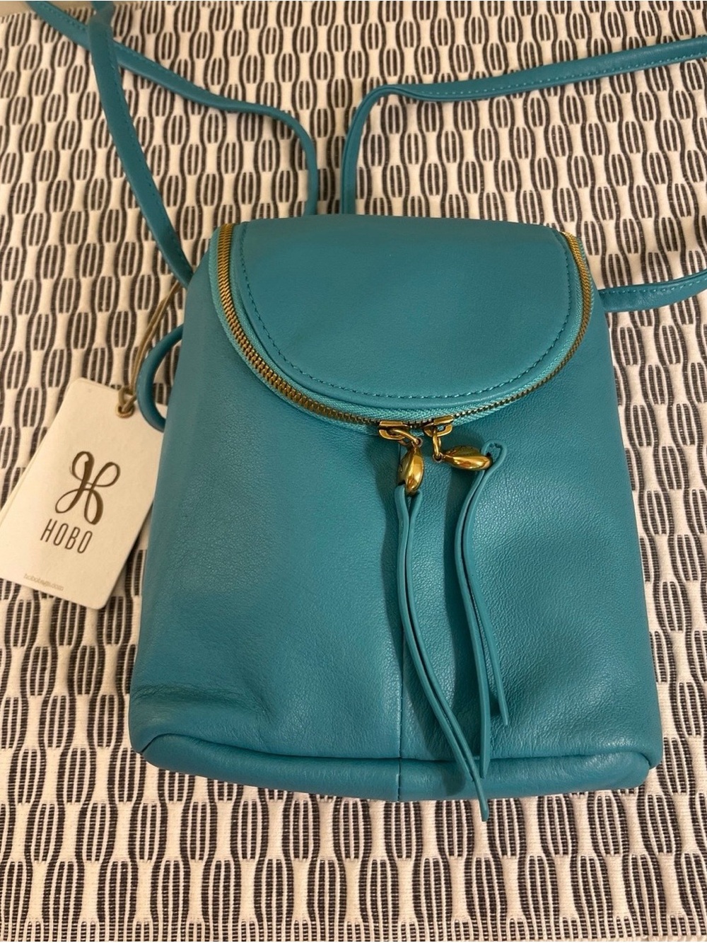 HOBO Fern Aqua Leather Crossbody